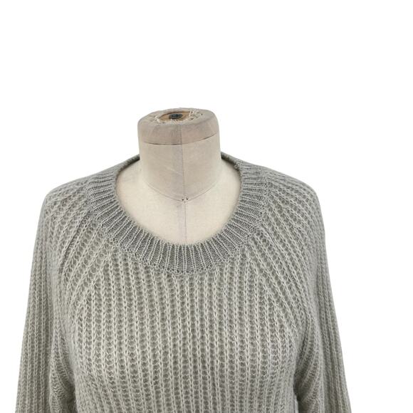 Vicolo Crewneck Sweater Balloon Sleeve Knit Mohair Acrylic Grey One Size - Picture 3 of 9